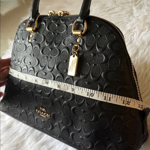 Coach Black Signature Embossed Dome Satchel - Picture 6 of 10